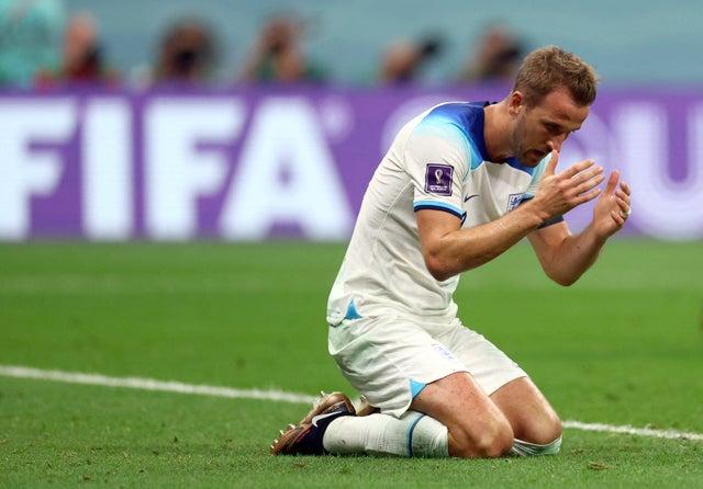 England’s Harry Kane reacts after missing a chance to score v USA